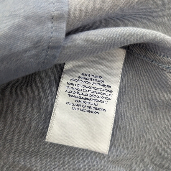 POLO Ralph Lauren lightweight thin cotton denim look button down shirt girls 6T - Picture 5 of 6